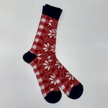 Jacquard Snow Plaid Wool & Cotton Blend Socks SKM003