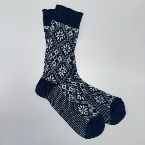 Jacquard Snowflake Cotton Blend Socks SKM002