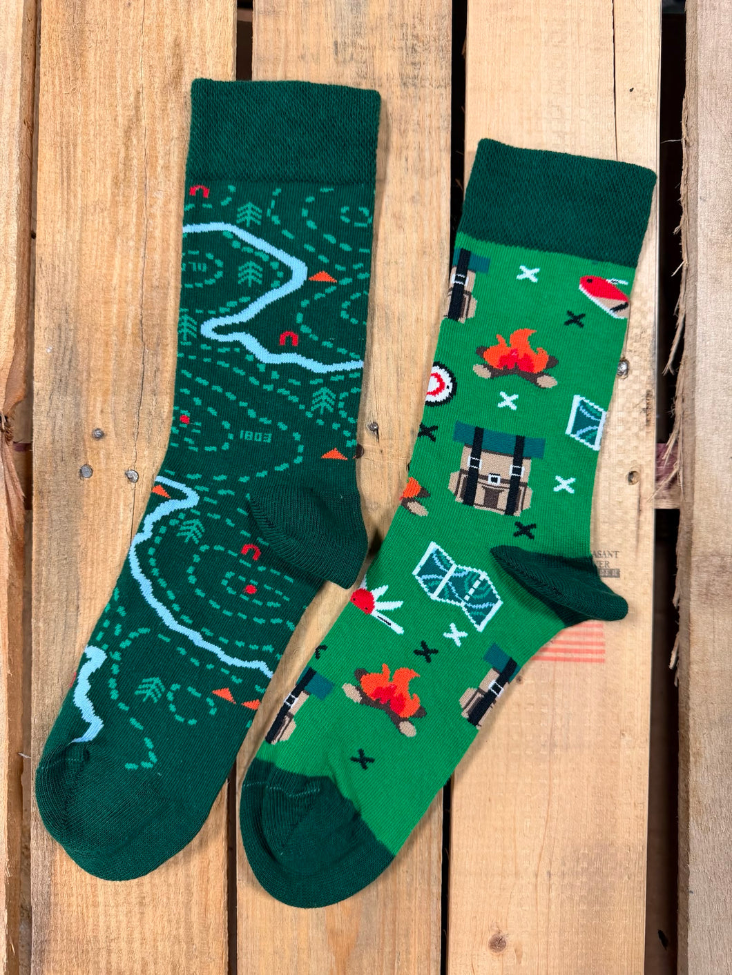 Fun Socks - Mismatched Camping Trail