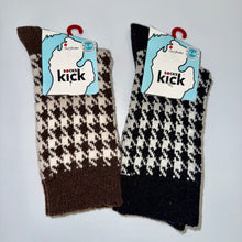 Houndstooth Cotton & Wool Blend Socks SKW002