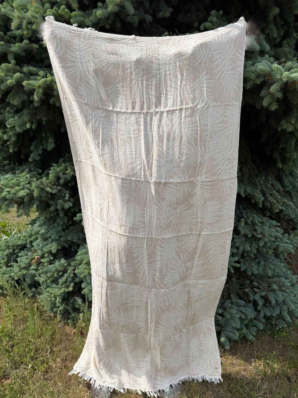 Fern Beige Hygge Turkish Towel