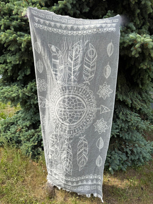 Dreamcatcher Grey Hygge Turkish Towel