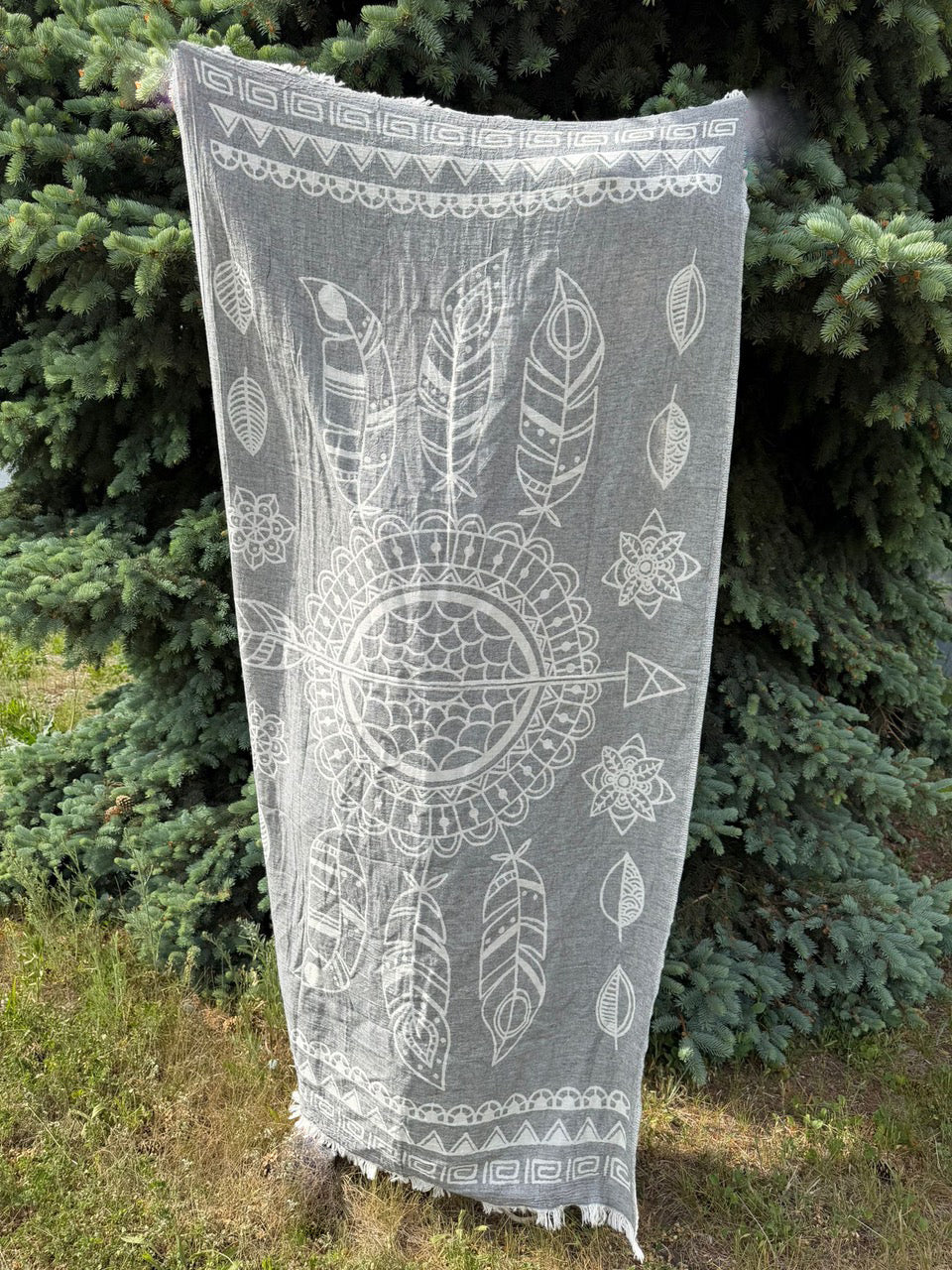 Dreamcatcher Grey Hygge Turkish Towel