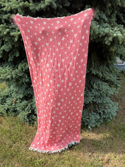 Stars Red Hygge Turkish Towel