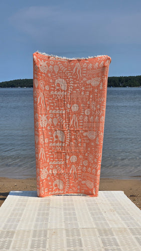 Sealife Orange Hygge Turkish Towel