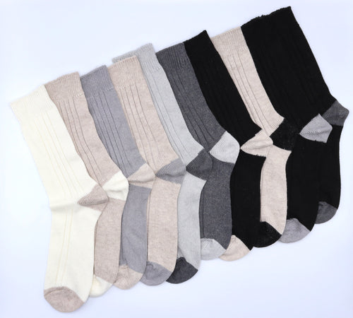 Contrast Angora Socks - Women's