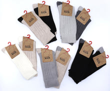 Contrast Angora Socks - Women's